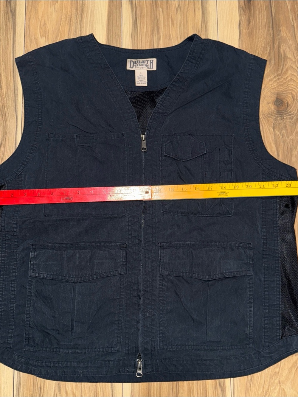 Duluth Trading Utility Vest Mens Large Nylon Fishing Hunting Work Vented Black